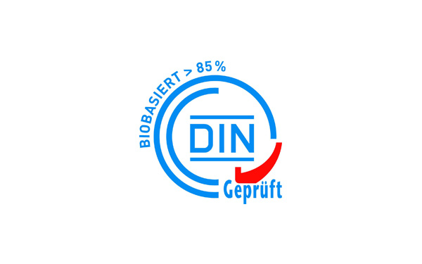 Logo DIN-Geprüft biobasiert > 85 %